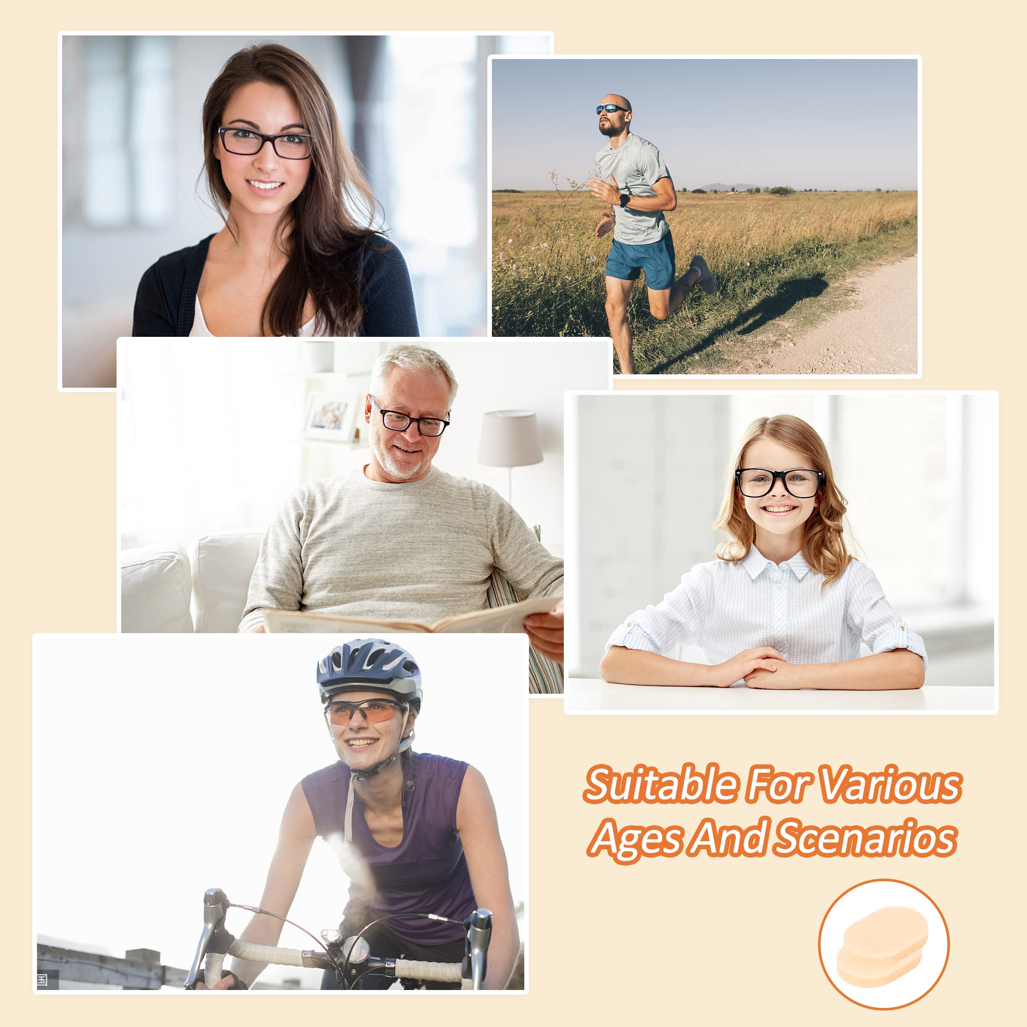 Nose pads attached to eyeglasses frame for replacement