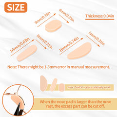 Close-up of 1mm thin self-adhesive nose pad