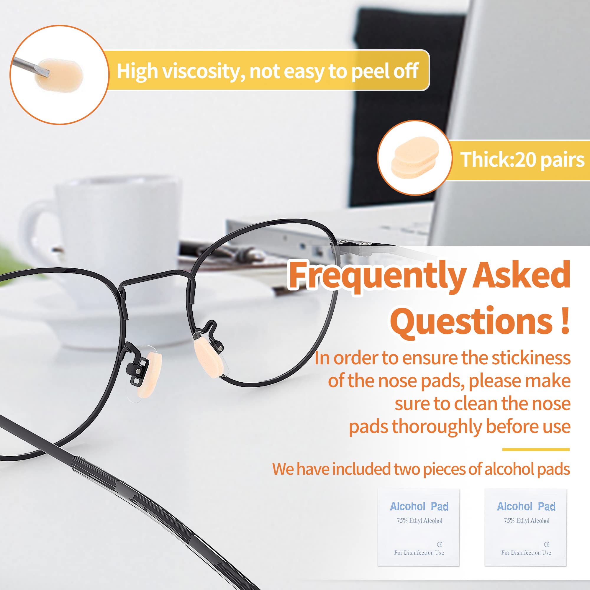 Teardrop foam nose pads suitable for eyewear