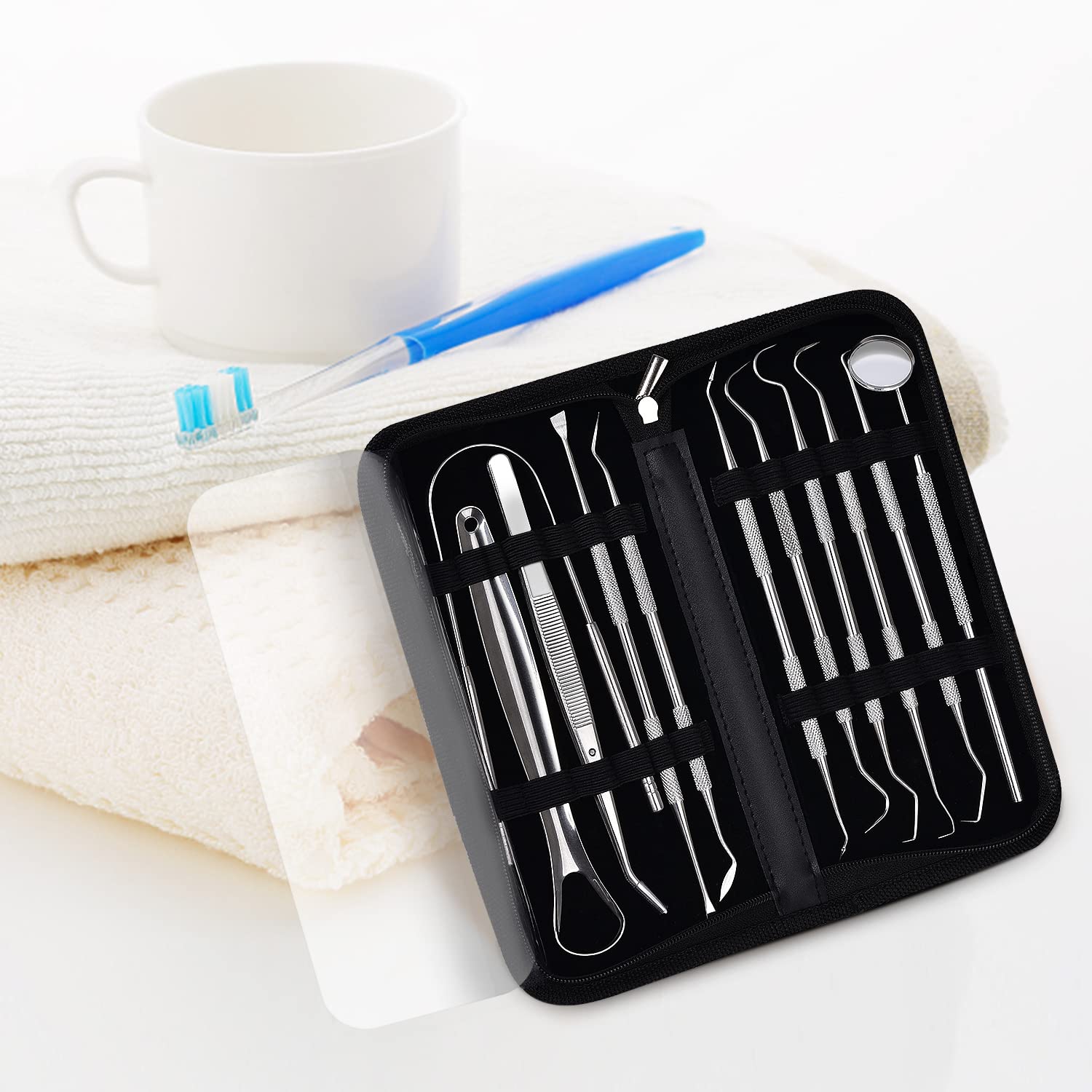 Ergonomic handles on the Sopito 11pcs dental tools set