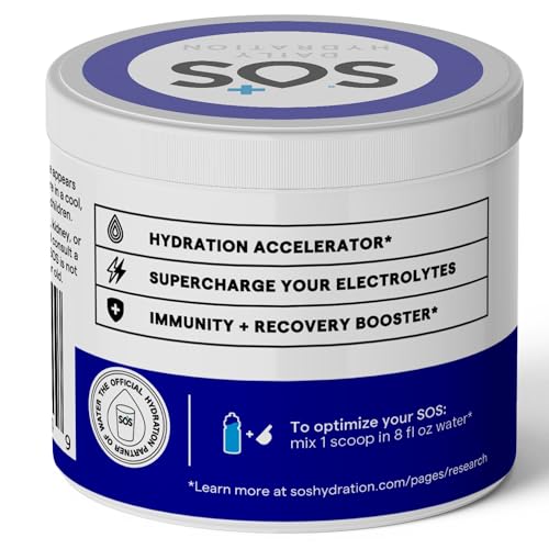 Sos daily hydration Mixed Berry mix stirred in glass for flavorful electrolyte boost.