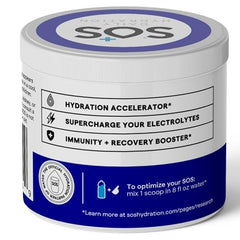 Sos daily hydration Mixed Berry mix stirred in glass for flavorful electrolyte boost.