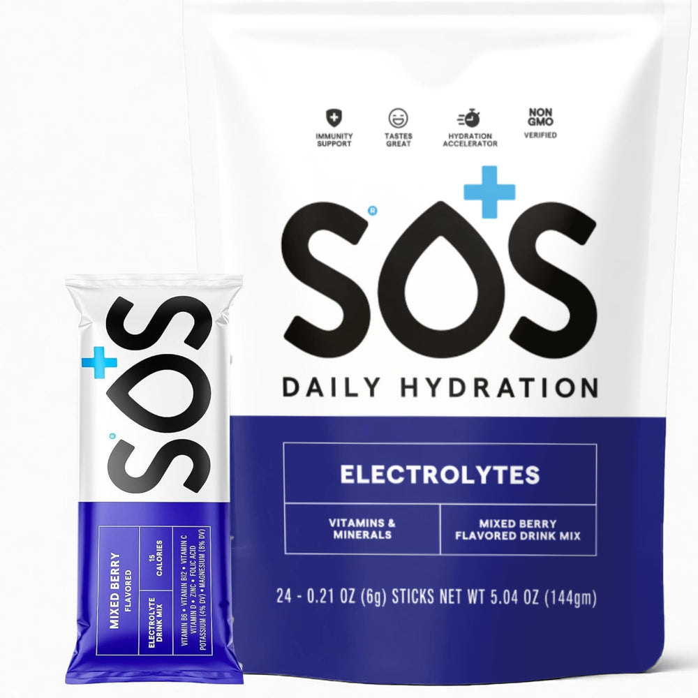 SOS Hydration Mixed Berry canister with label