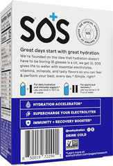 Sos Hydration bottle with mixed berry pour captures a refreshing electrolyte beverage
