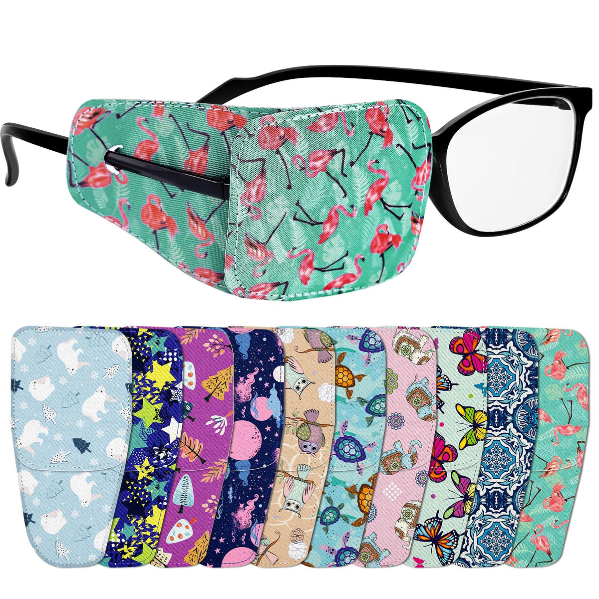Assorted Sosation eye patches for adults — natural style patterns