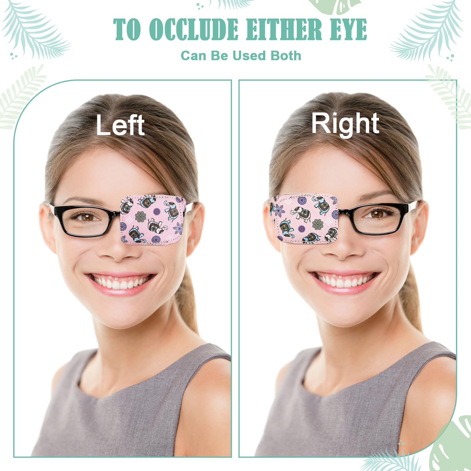 Compact 10.5 x 5.3 cm eye patches fitting most glasses