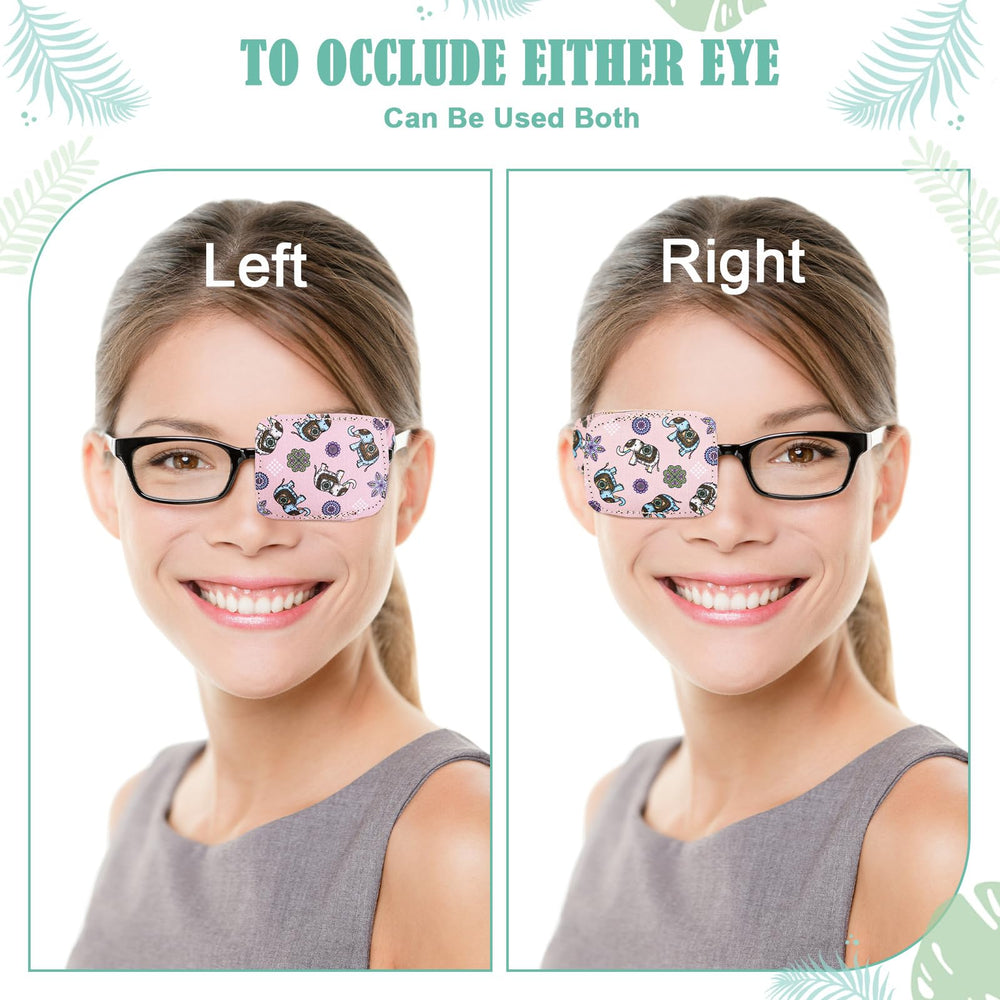 Compact 10.5 x 5.3 cm eye patches fitting most glasses