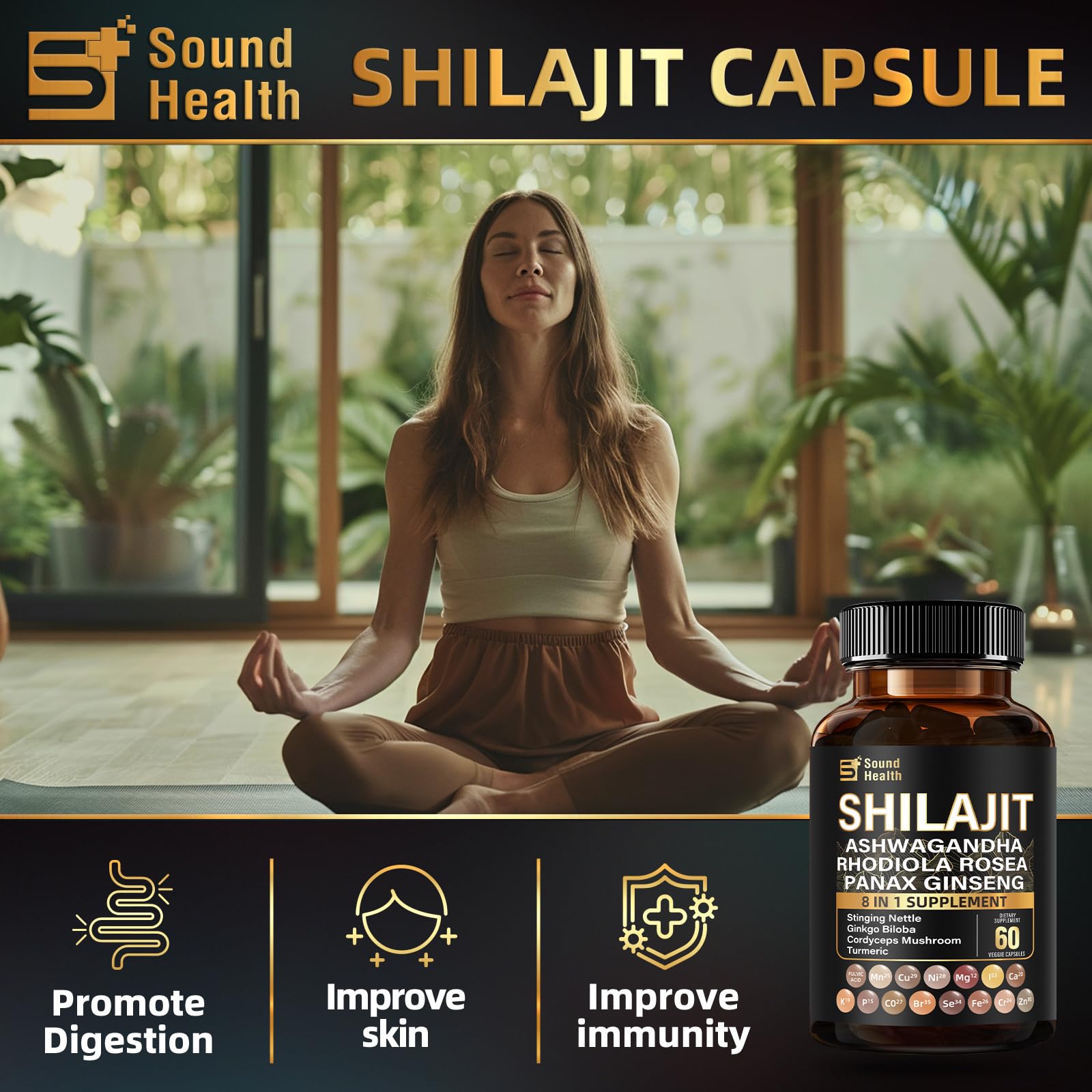 Ashwagandha extract bottle for adaptogenic support