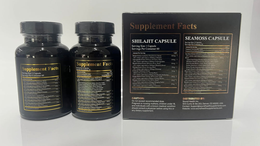 Supplement facts panel and third-party testing badge
