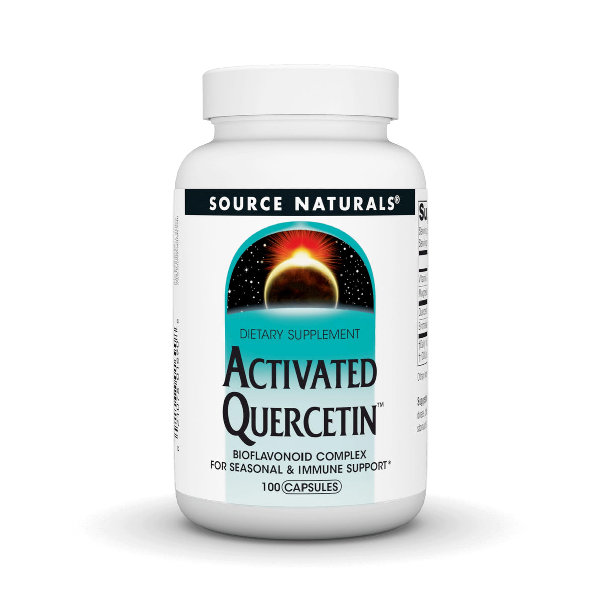 Bottle of Source Naturals Activated Quercetin with Bioflavonoid Complex, 100 capsules