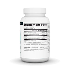 Close-up of ingredients showing quercetin, bromelain, magnesium citrate, and vitamin C