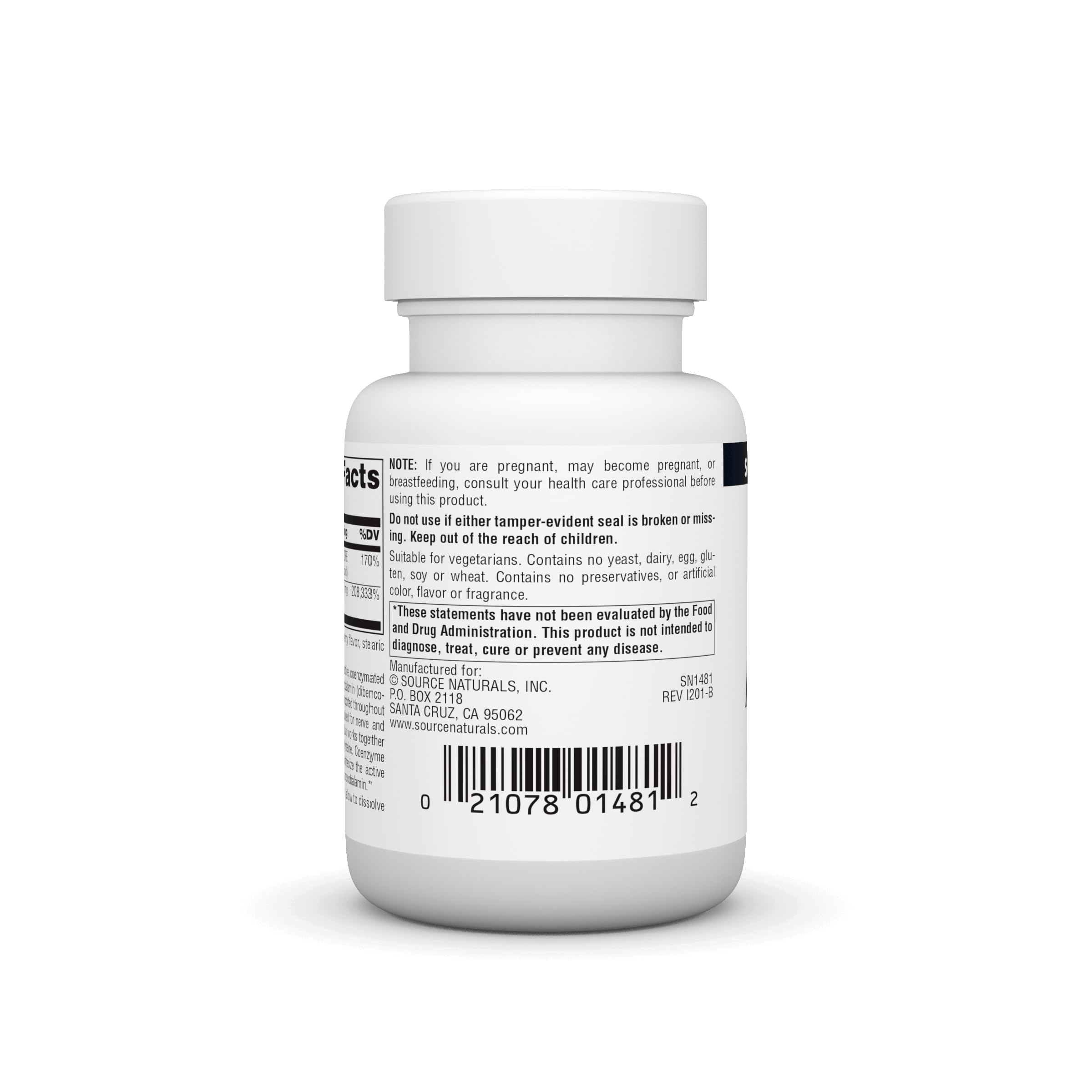 Vegetarian-friendly B-12 Complex lozenge packaging