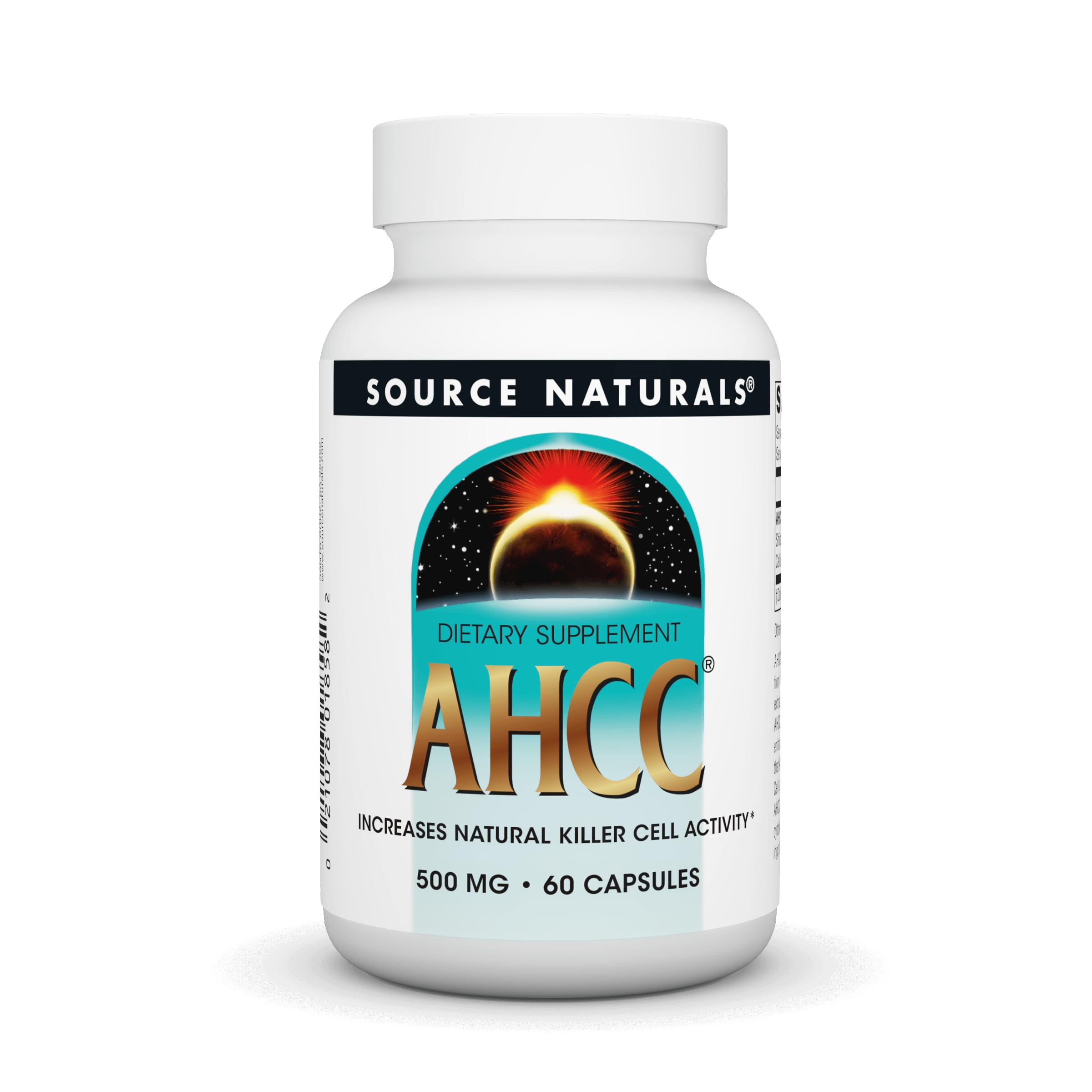 Source Naturals AHCC 500mg bottle with 60 capsules