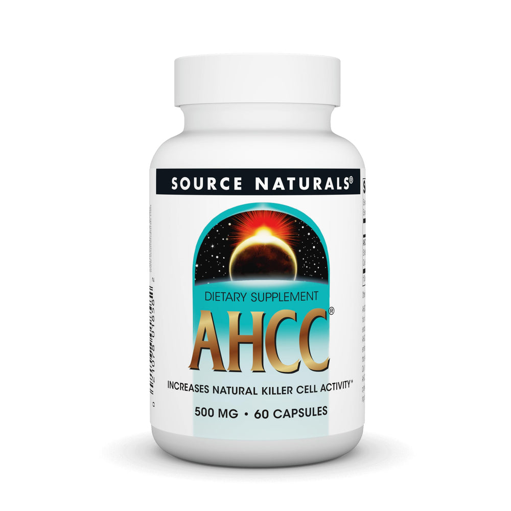 Source Naturals AHCC 500mg bottle with 60 capsules