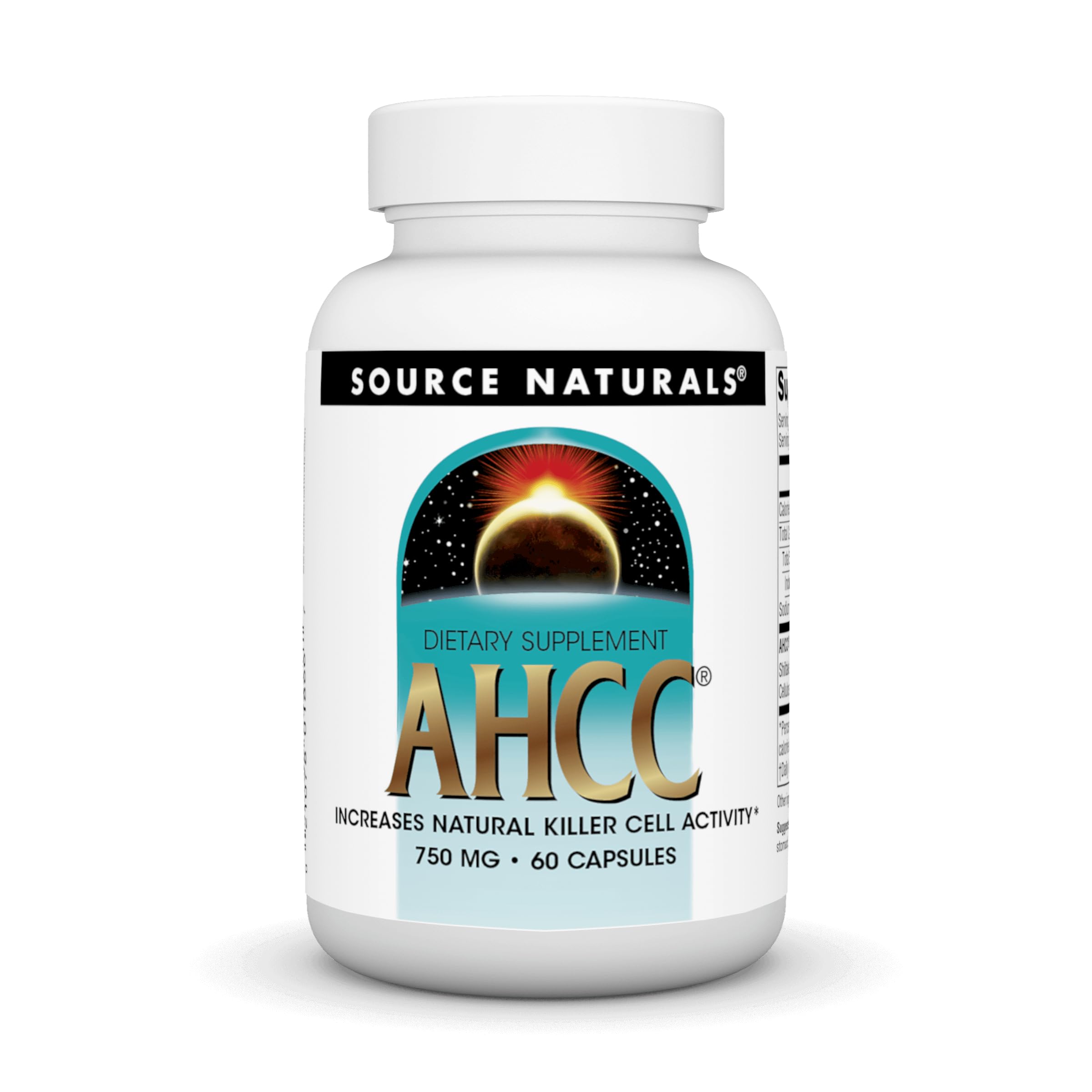 Source Naturals AHCC 750 mg bottle front label
