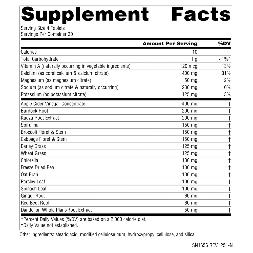Alkaline Balance 120 tablets bottle and packaging