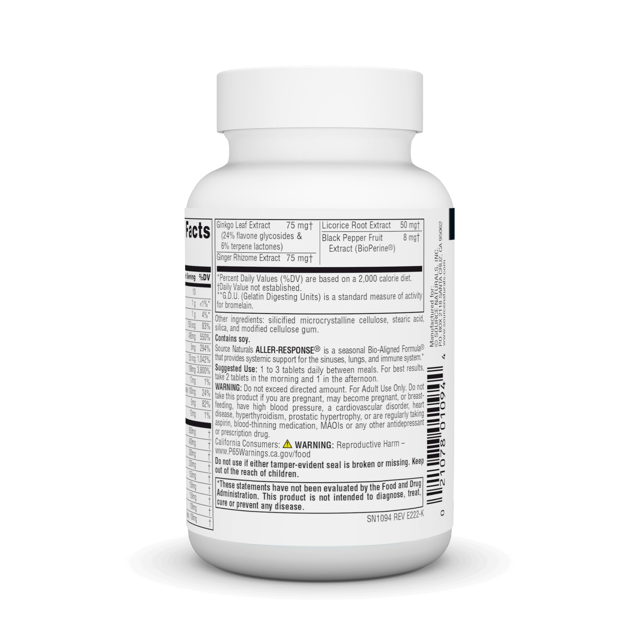 Aller-Response seasonal immune support bottle on white background