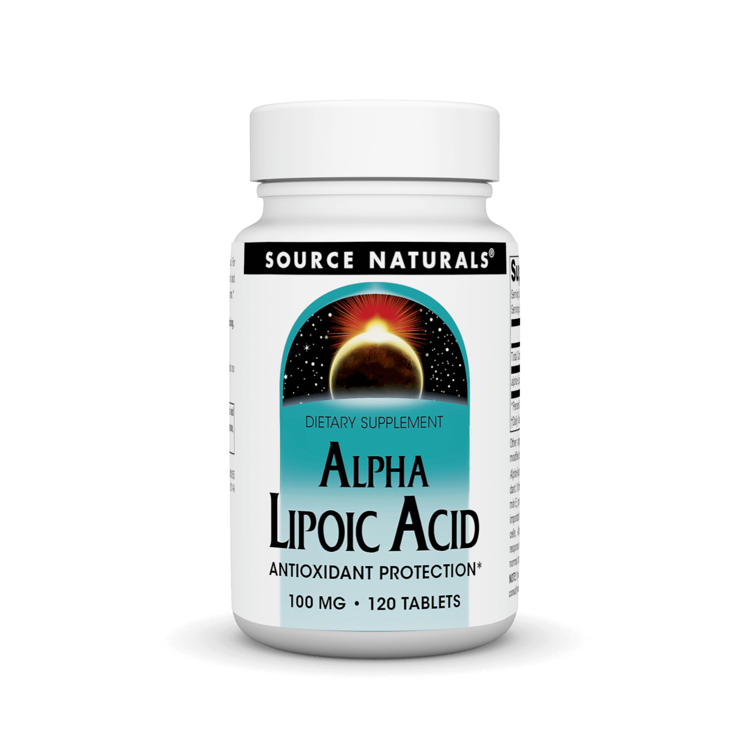 Source Naturals Alpha Lipoic Acid 100 mg bottle with 120 tablets