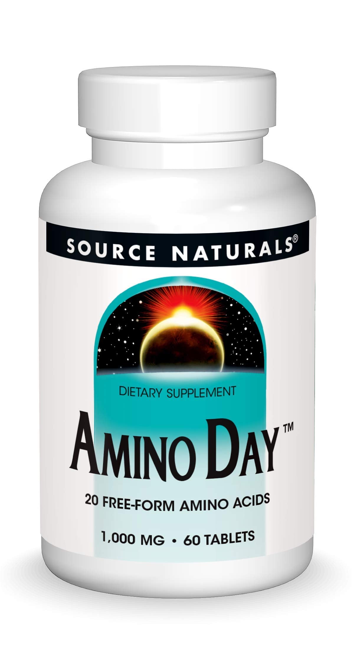Front view of Source Naturals Amino Day 60 tablets bottle