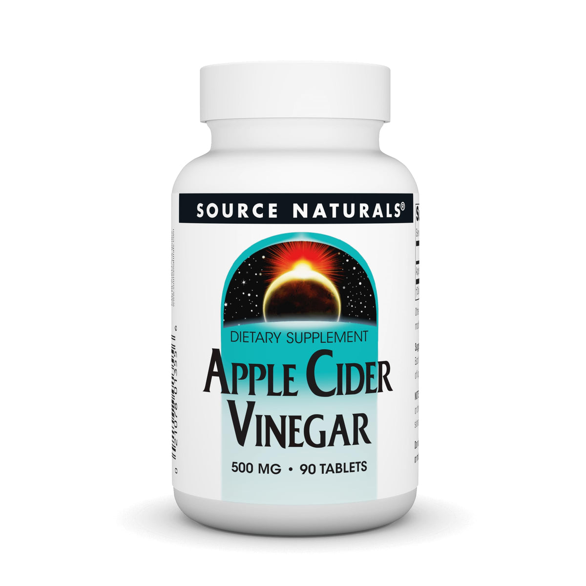 Bottle of Source Naturals Apple Cider Vinegar 500mg, 90 tablets