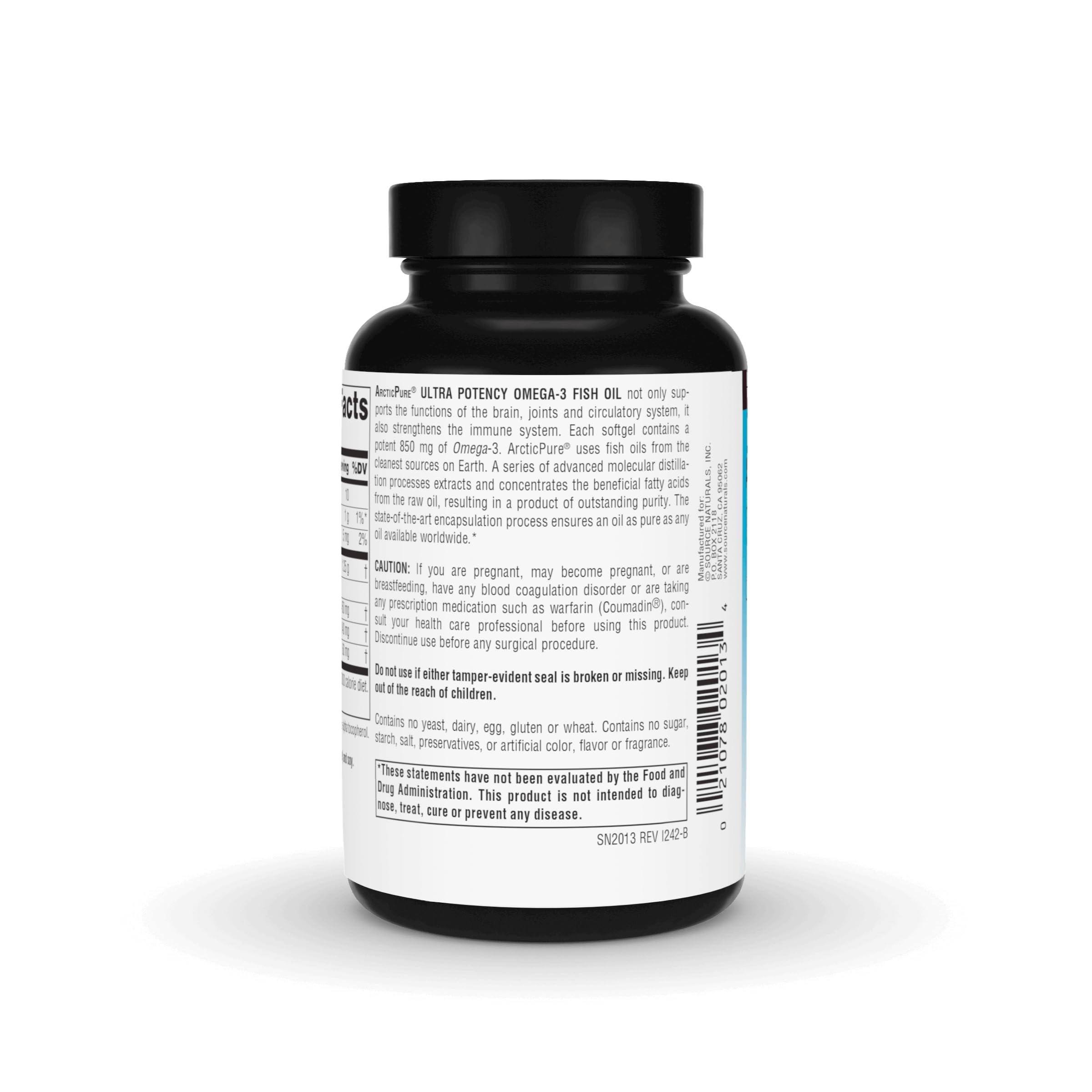 Pack shot of Source Naturals ArcticPure Omega-3 850 mg, 60 softgels