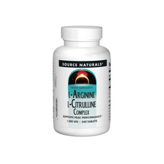 Front view of Source Naturals L-Arginine L-Citrulline Complex bottle