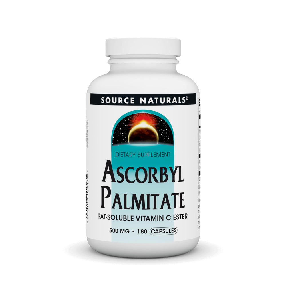 Front label of Source Naturals Ascorbyl Palmitate 500mg bottle