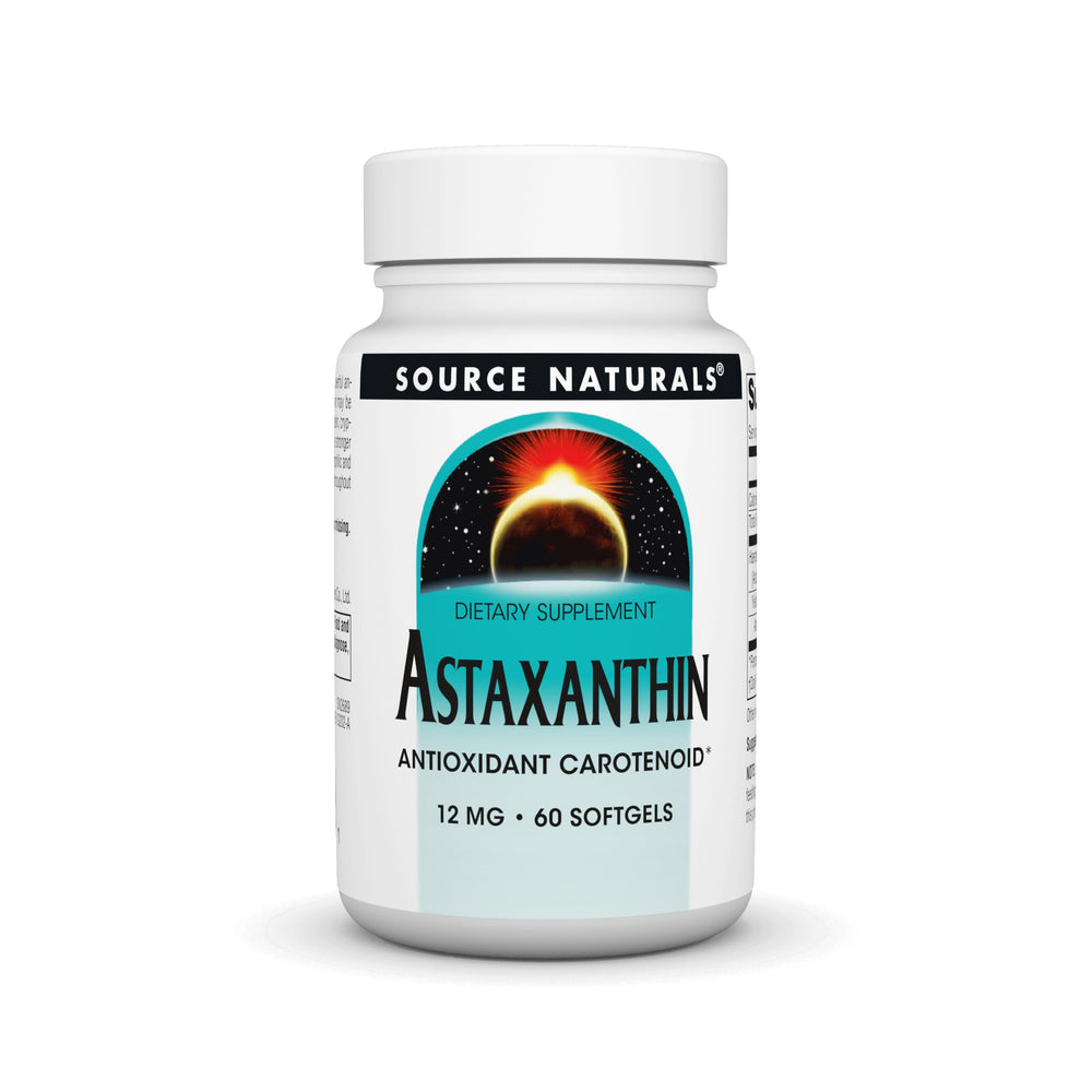 Source Naturals Astaxanthin 12mg 60 Softgels bottle – front view