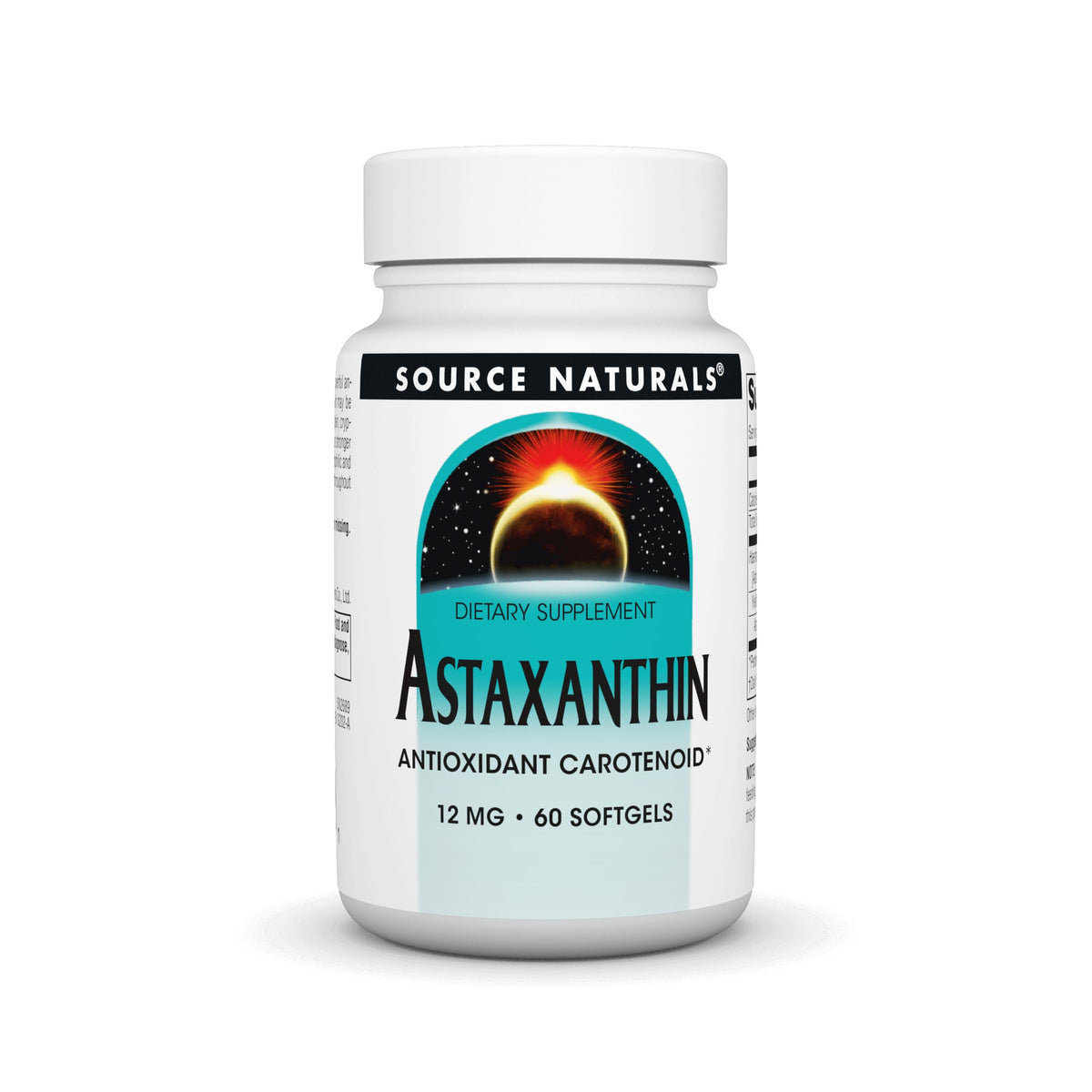 Source Naturals Astaxanthin 12mg 60 Softgels bottle – front view