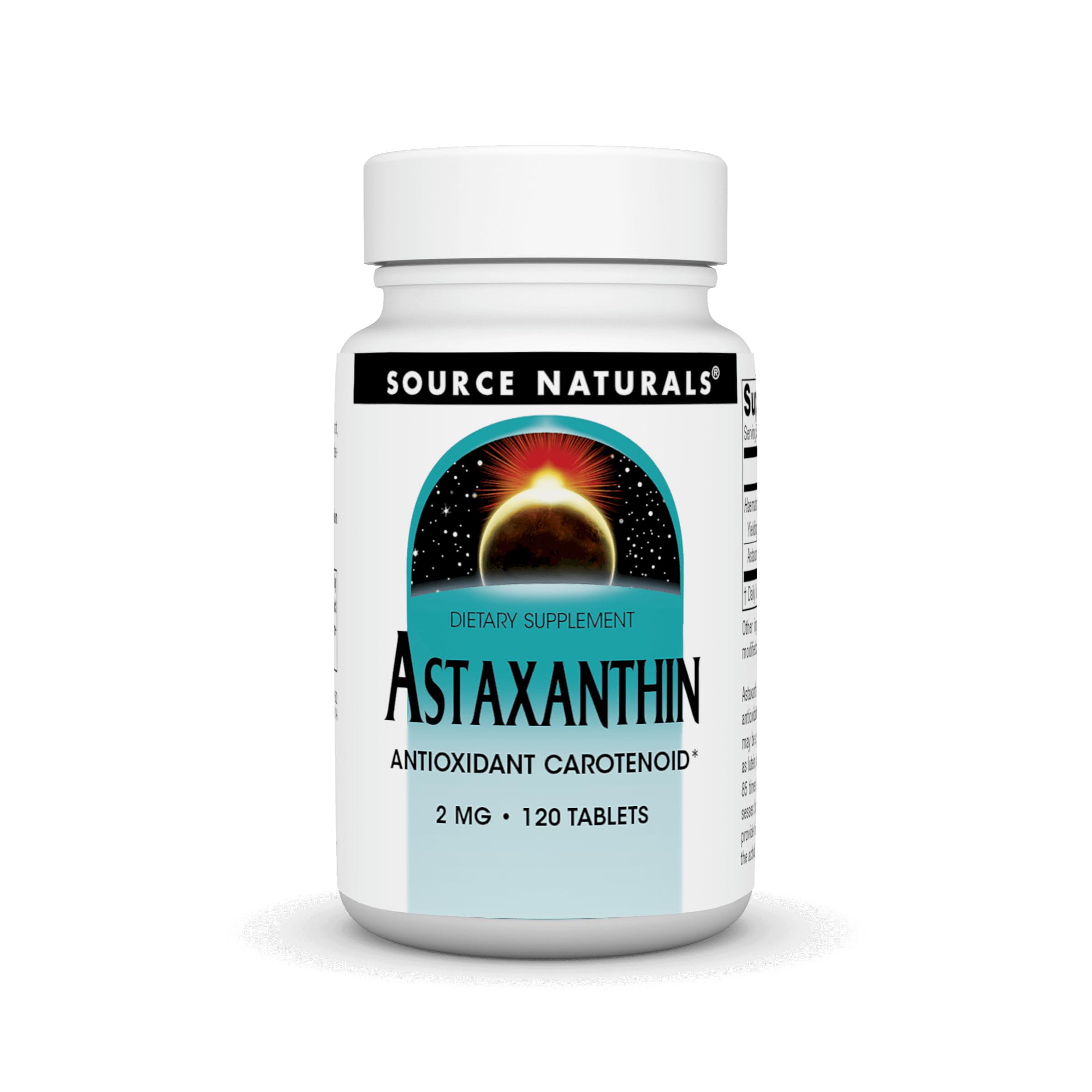 Bottle of Source Naturals Astaxanthin 2mg, 120 tablets