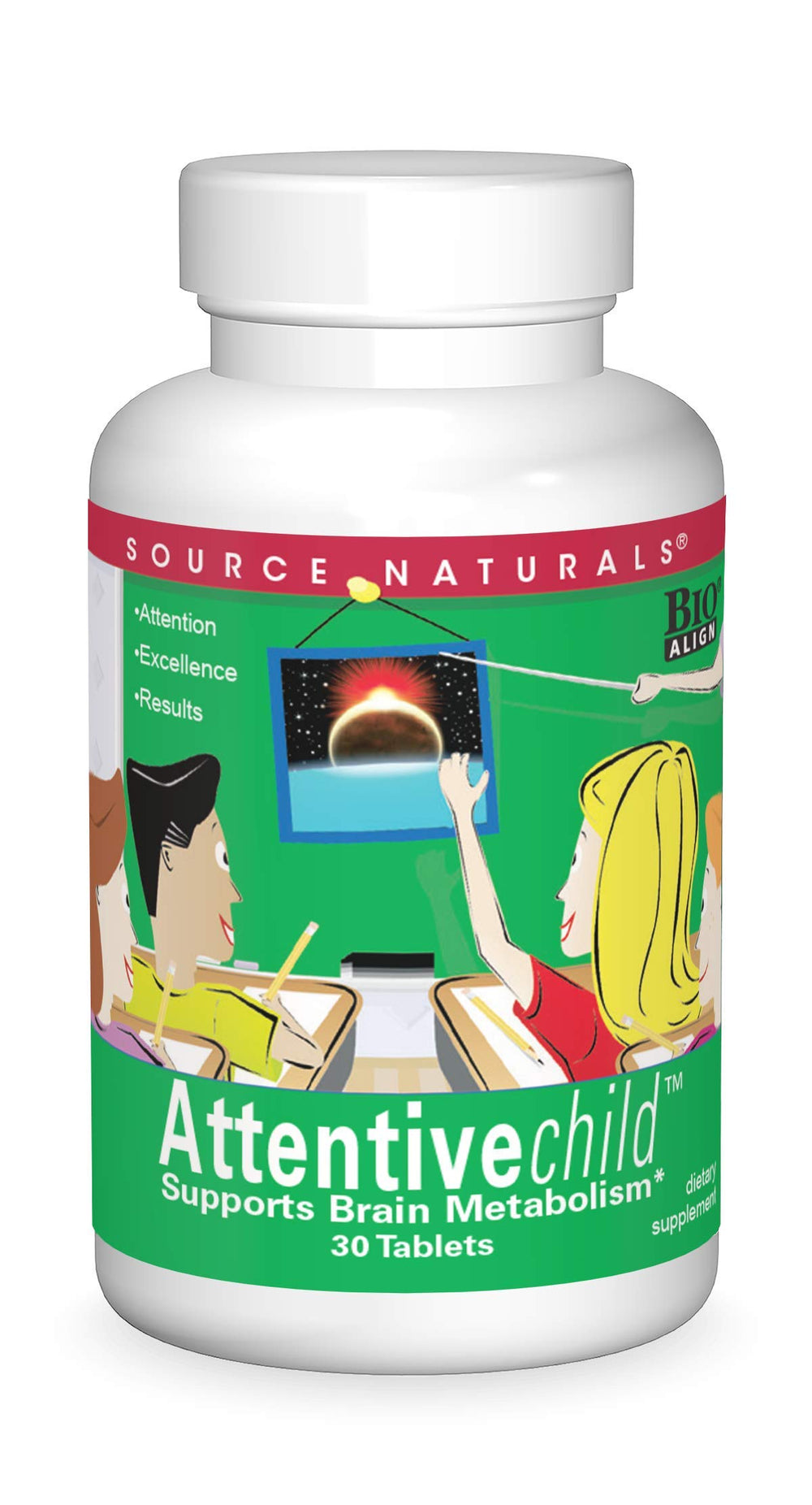 Bottle of Source Naturals Attentive Child supplements