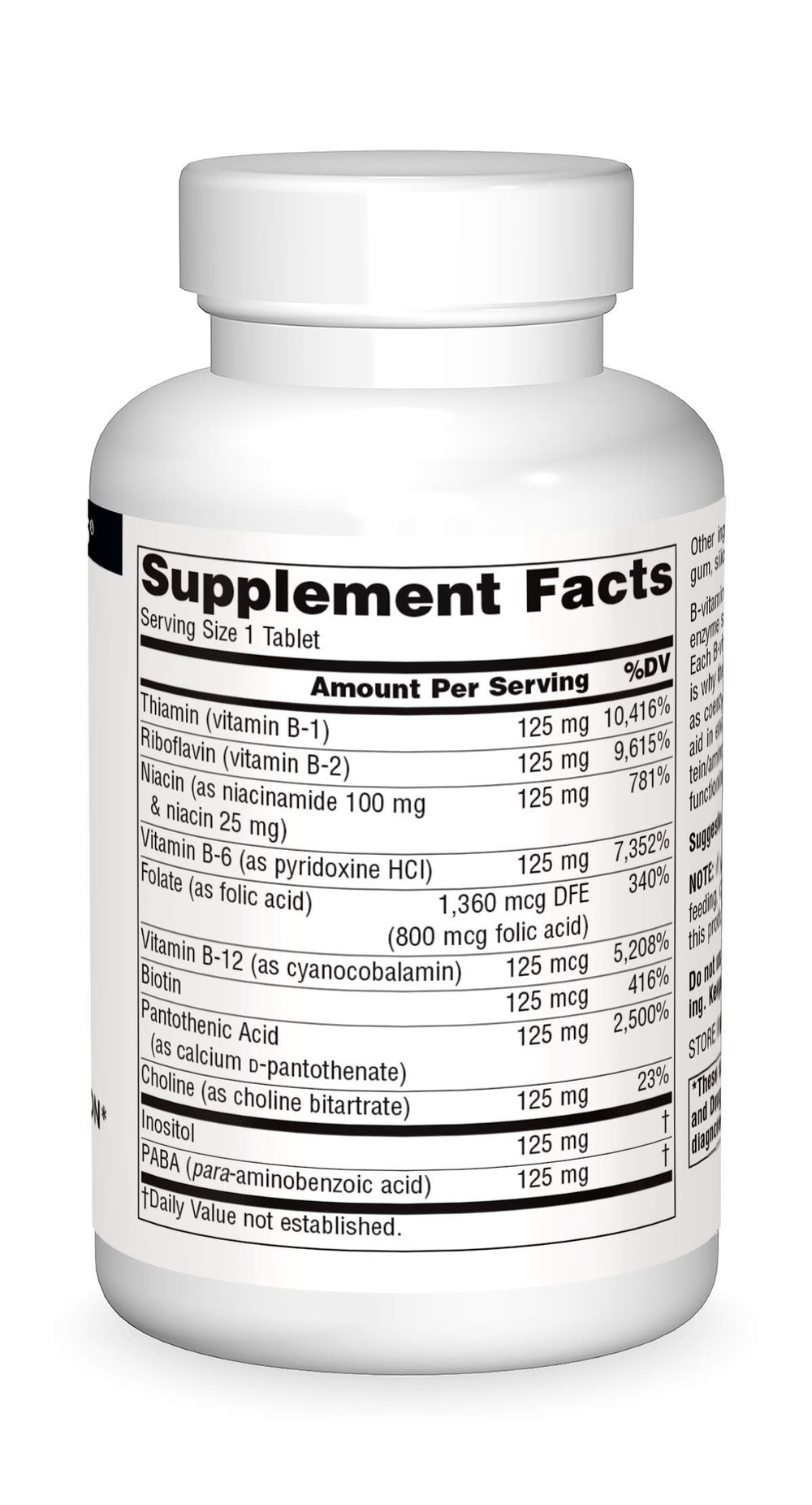 Packaging for Source Naturals B-125 highlighting energy support