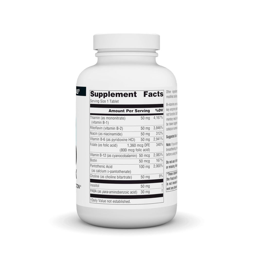 Close-up of 50 mg B-Vitamins tablet in B-50 Complex