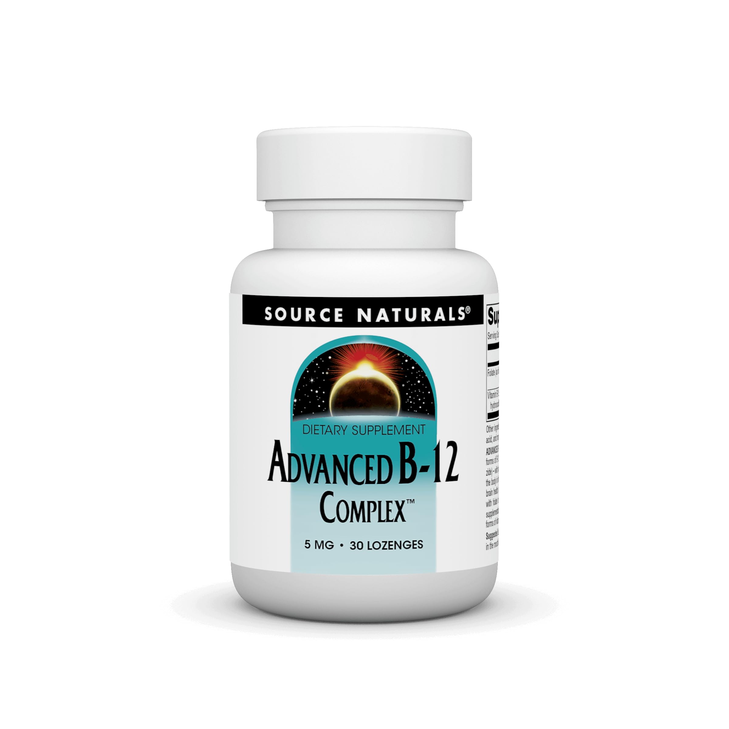 Source Naturals Advanced B-12 Complex bottle label