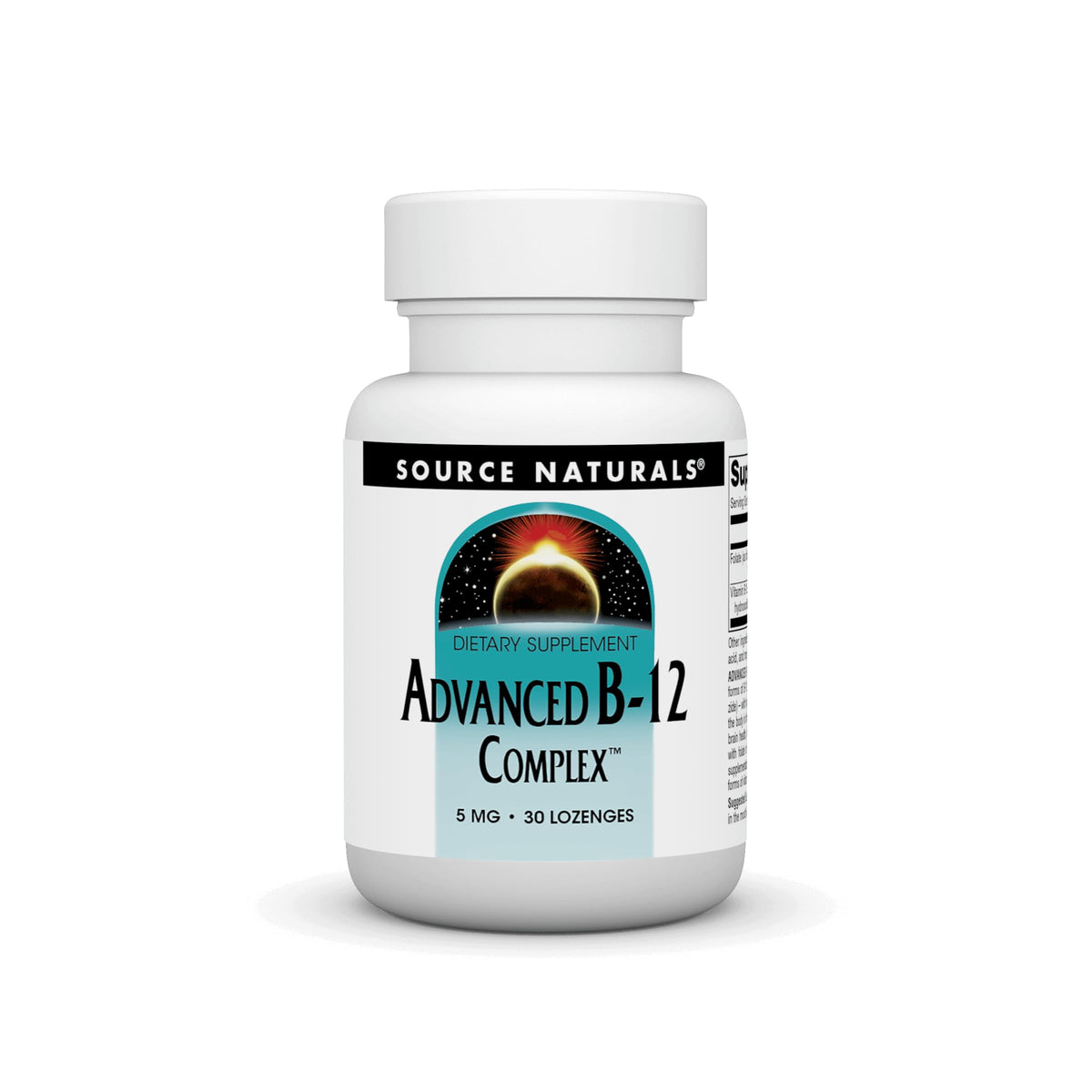Source Naturals Advanced B-12 Complex bottle label