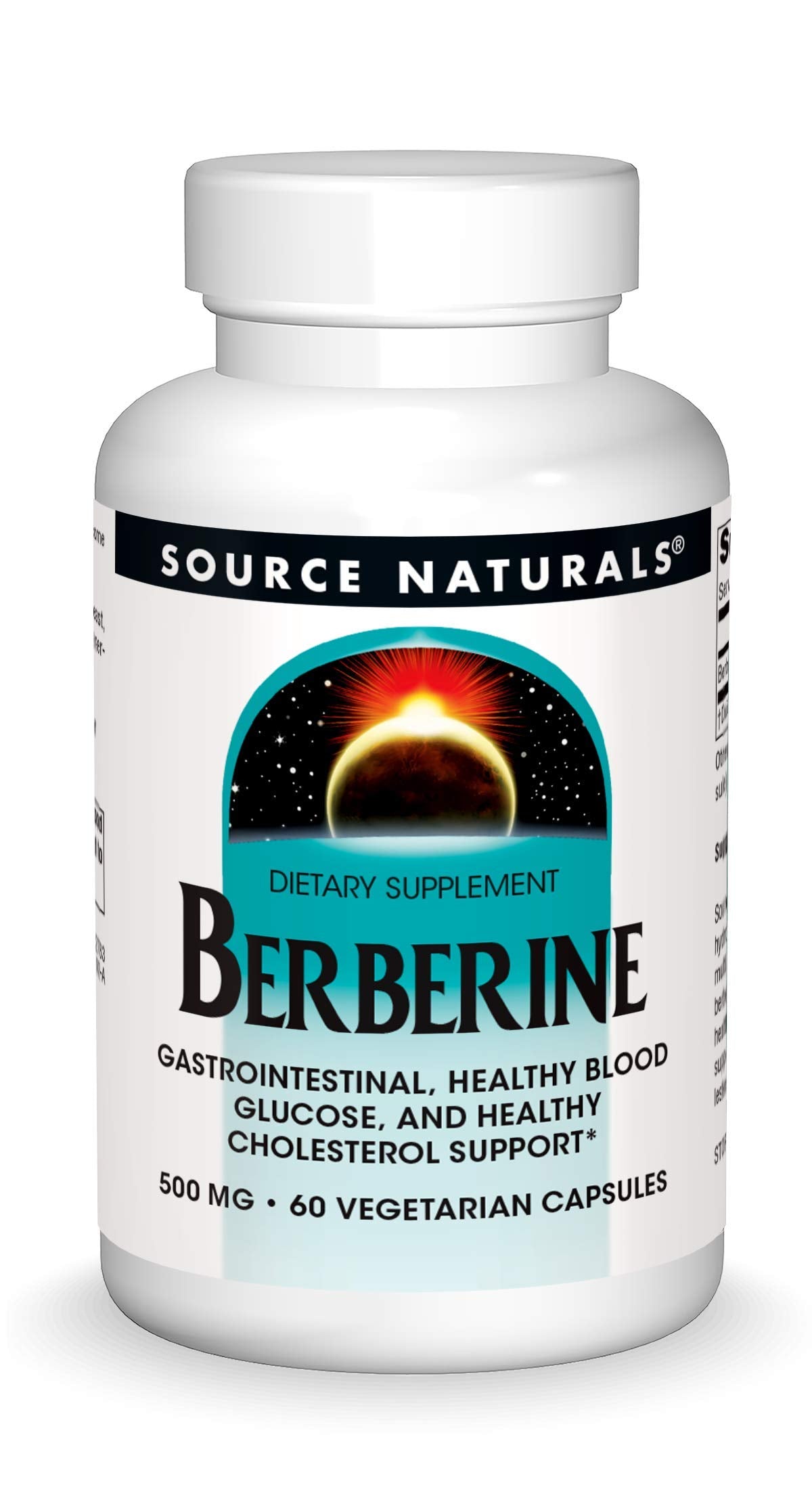 Source Naturals Berberine bottle label with 60 vegetarian capsules