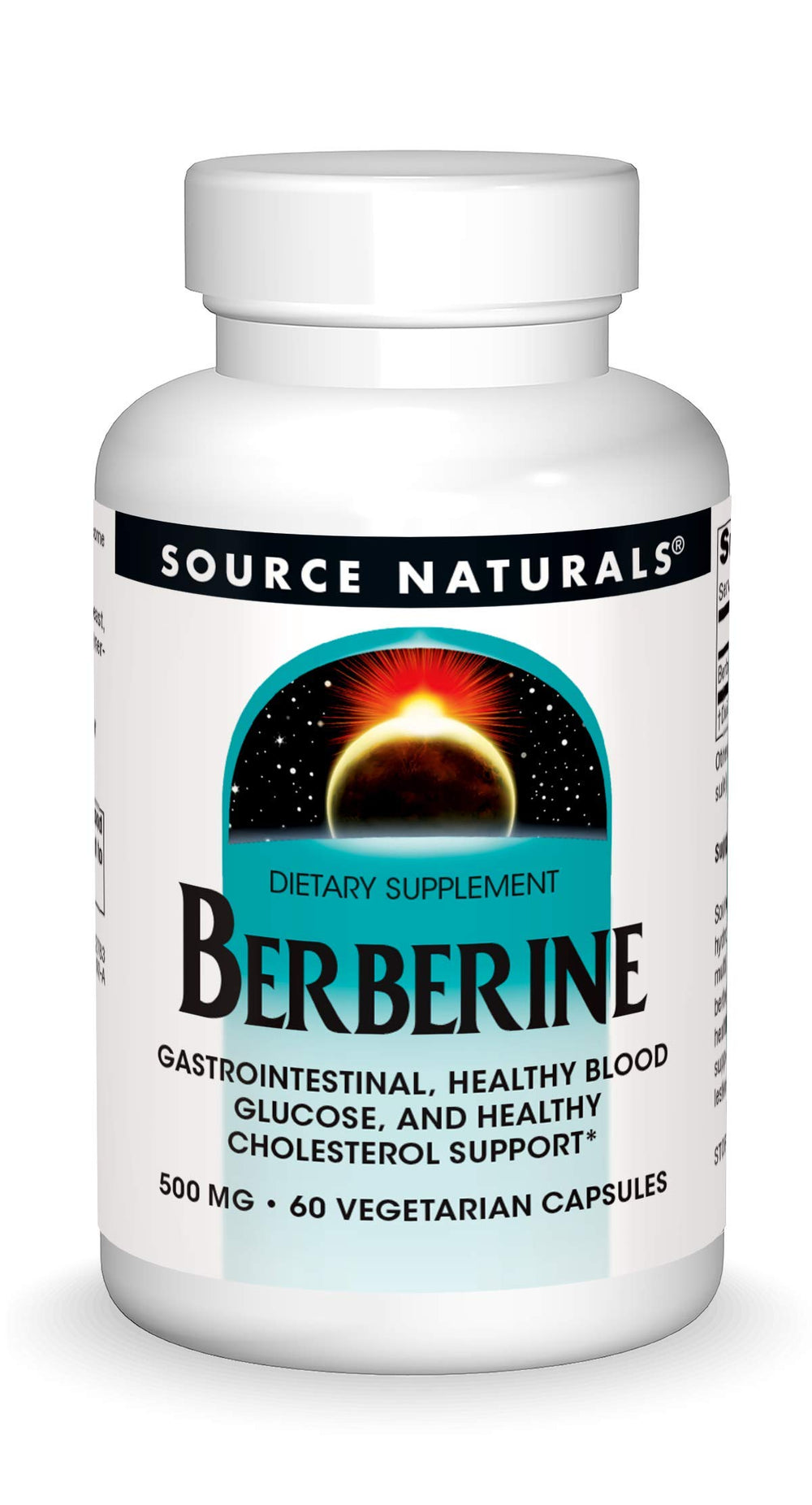 Source Naturals Berberine bottle label with 60 vegetarian capsules