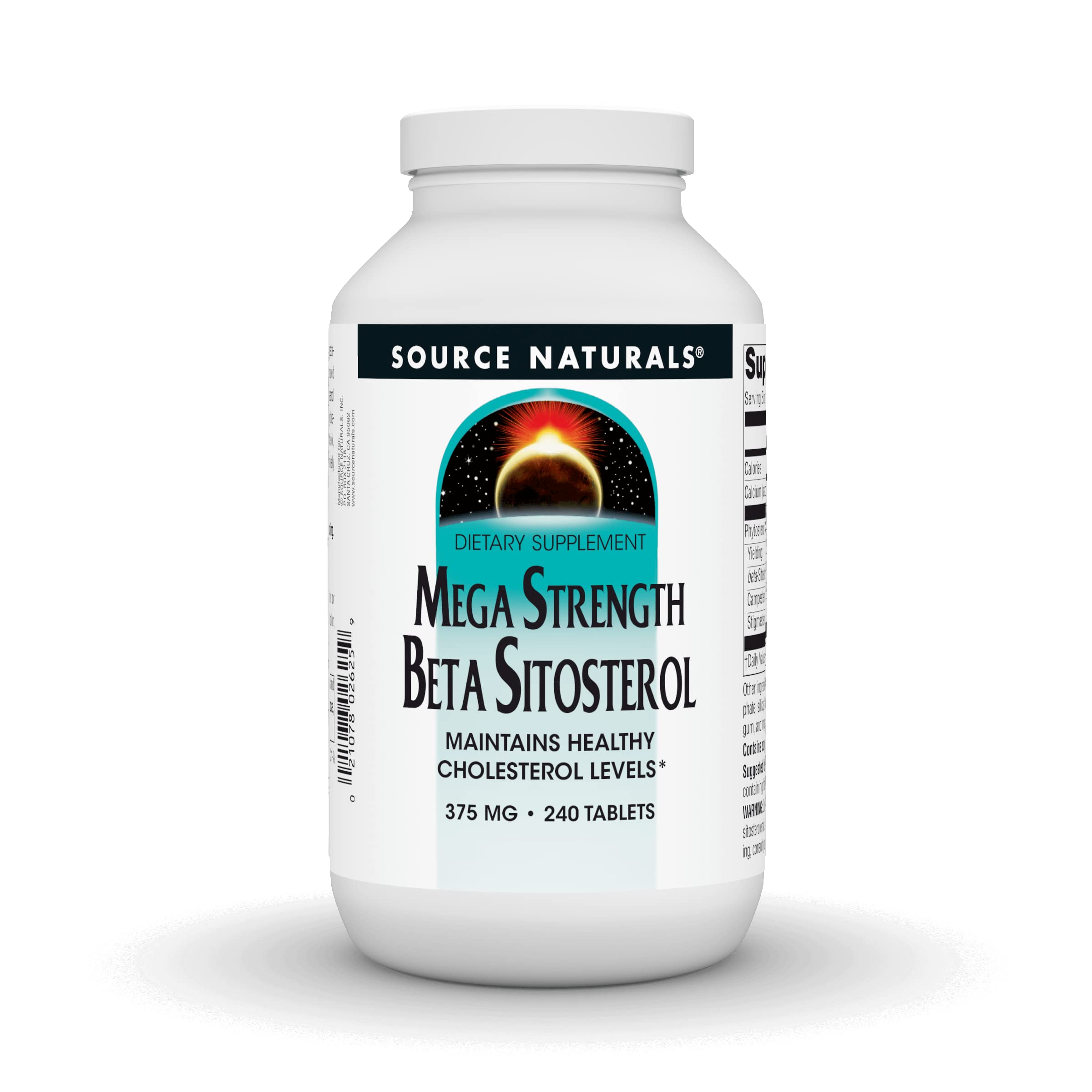 Source Naturals Beta Sitosterol 375mg 240-tablet bottle front label