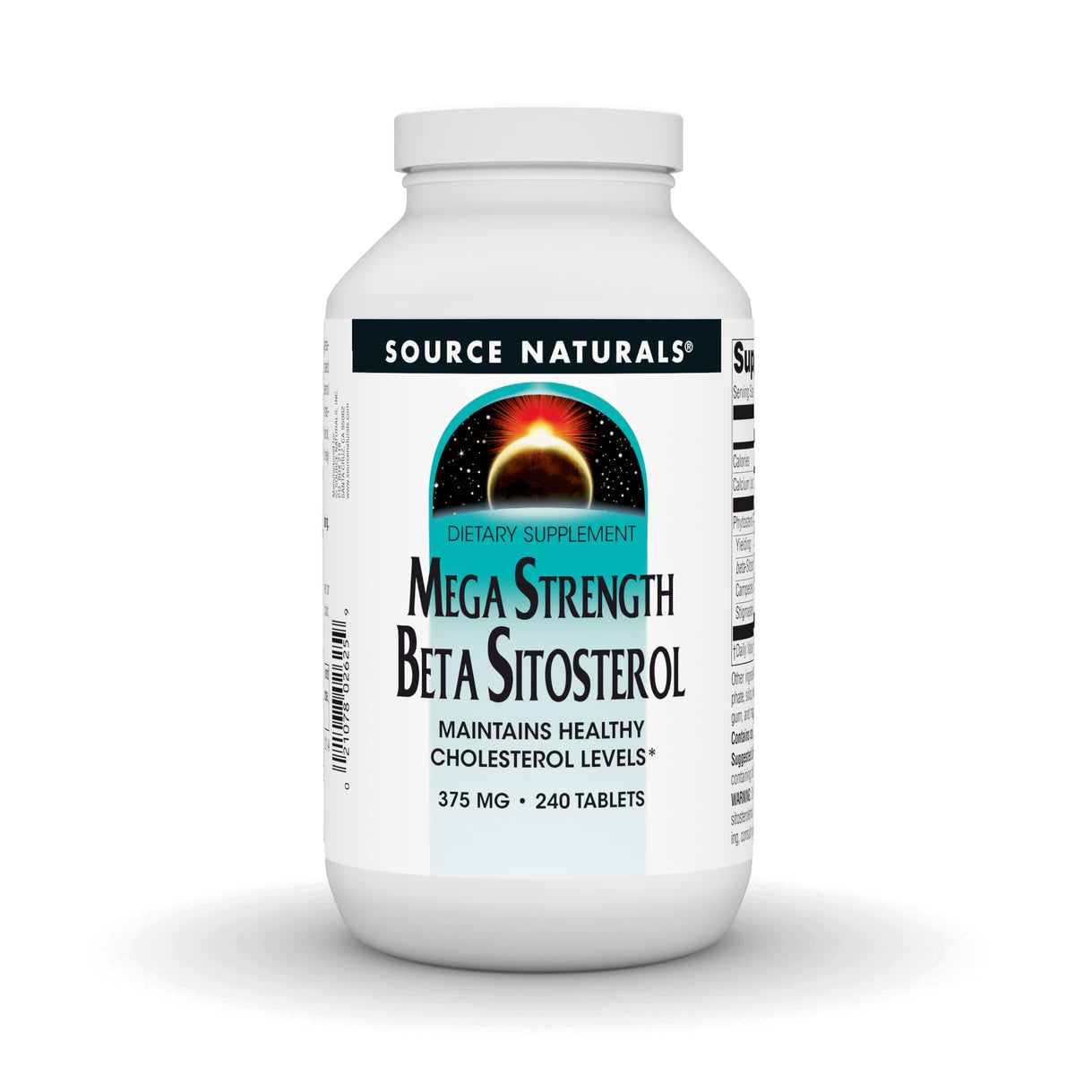 Source Naturals Beta Sitosterol 375mg 240-tablet bottle front label