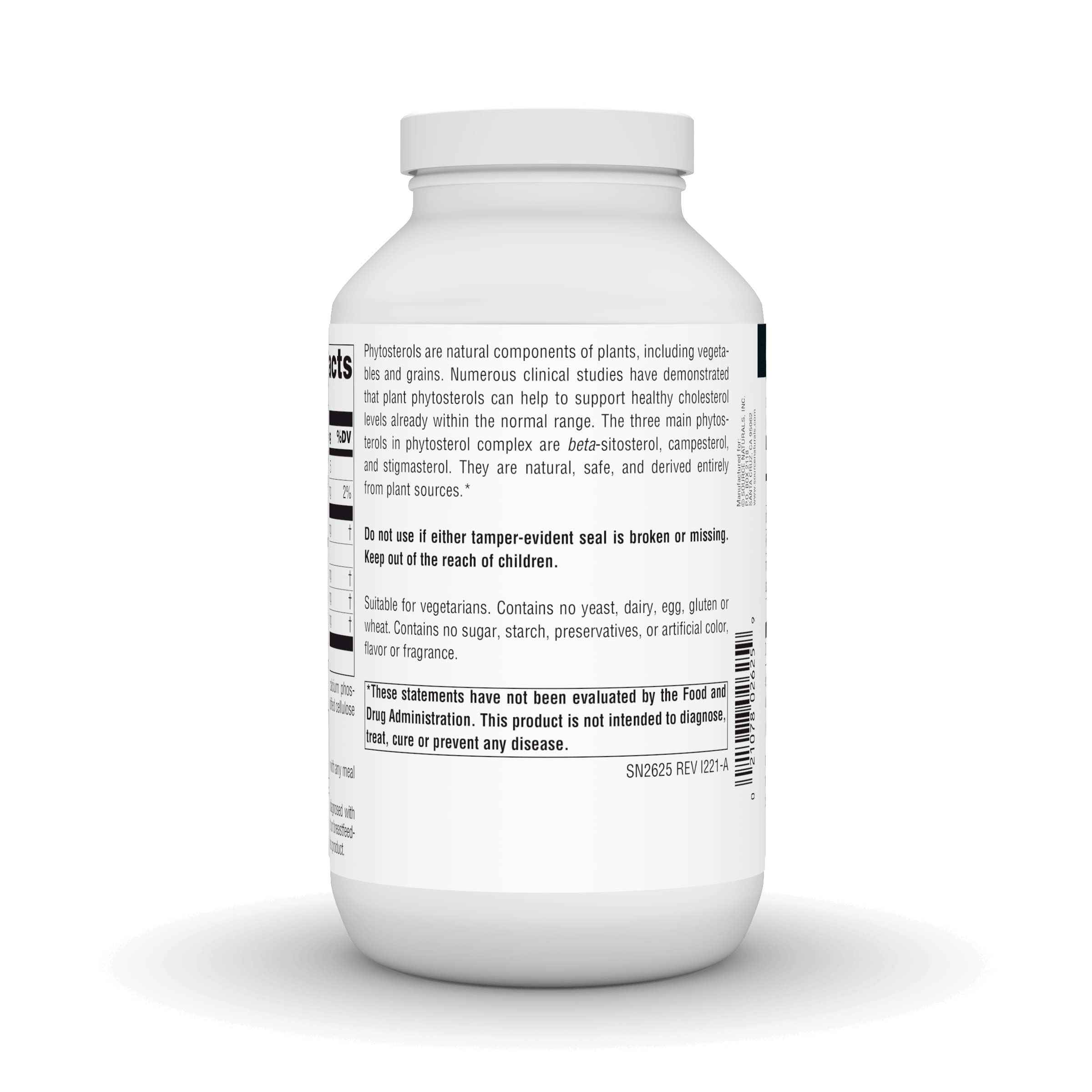 Vegetarian friendly beta sitosterol bottle