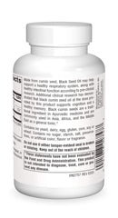 Close-up of the product label on the Source Naturals Black Cumin Seed Oil bottle