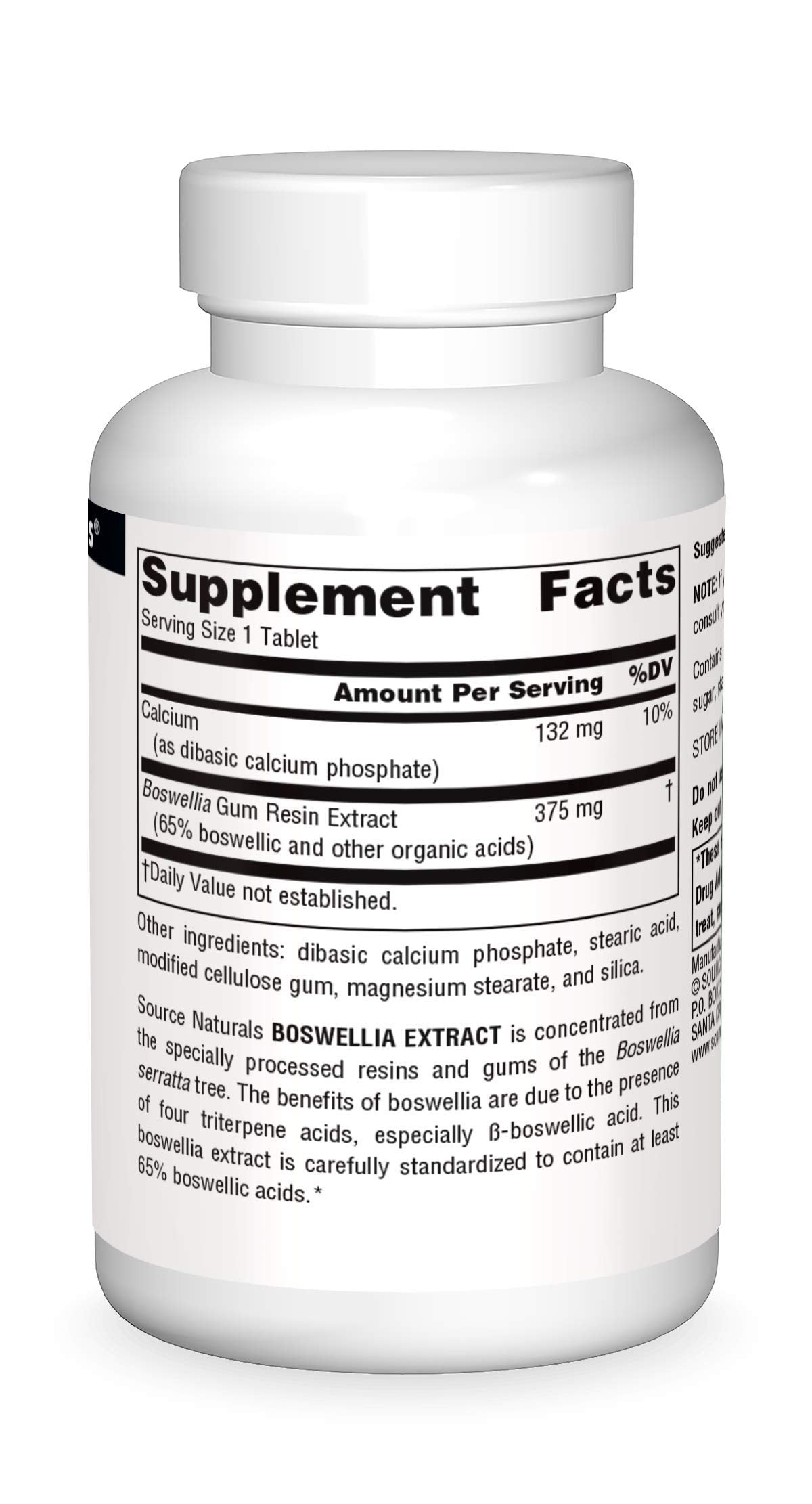 Front view of Source Naturals Boswellia Extract bottle