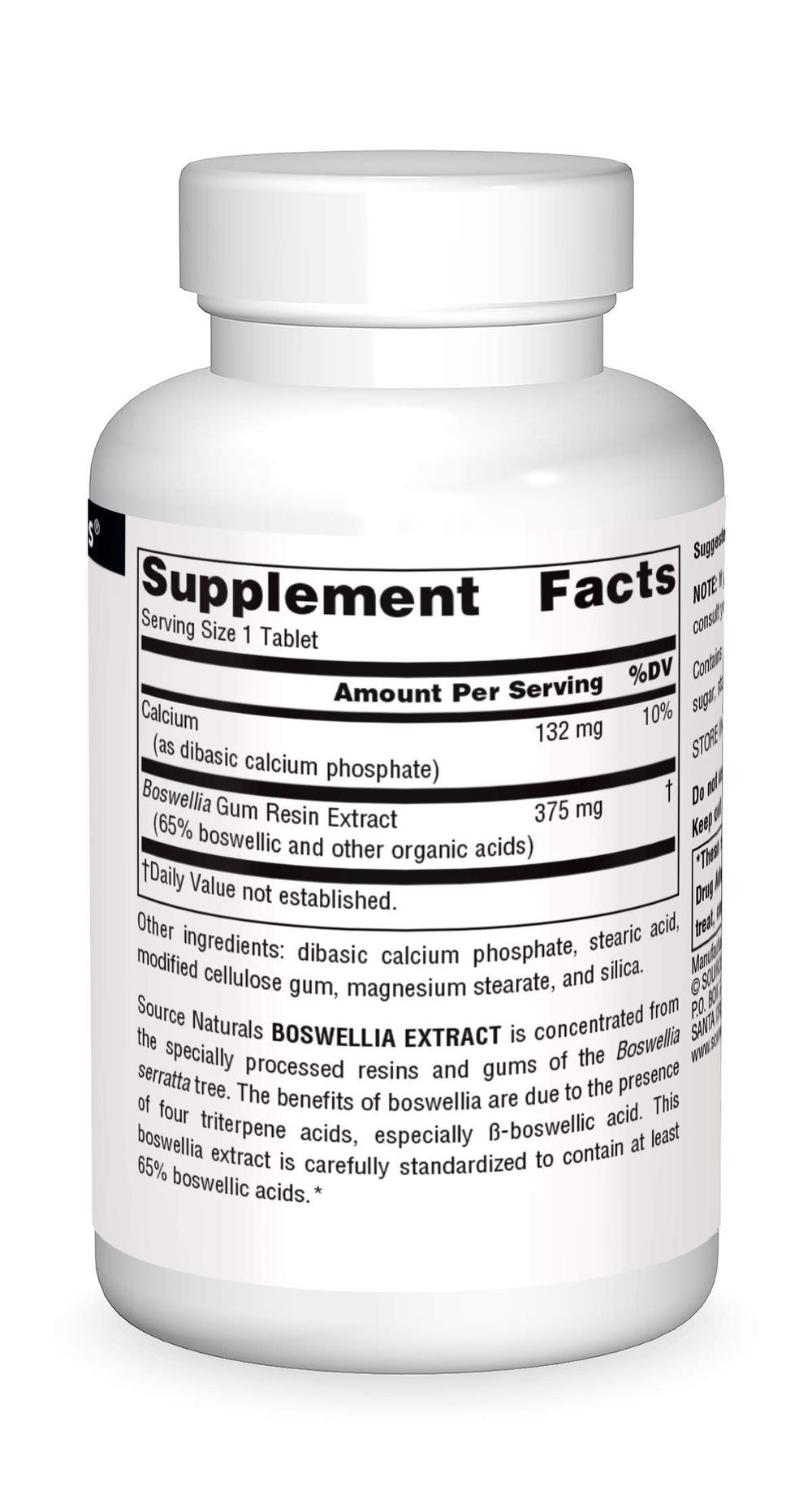 Front view of Source Naturals Boswellia Extract bottle