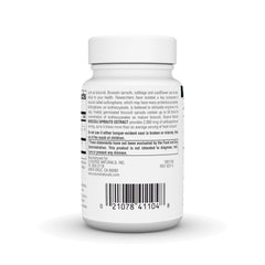 Supplement facts panel showing 2,000 mcg sulforaphane per tablet