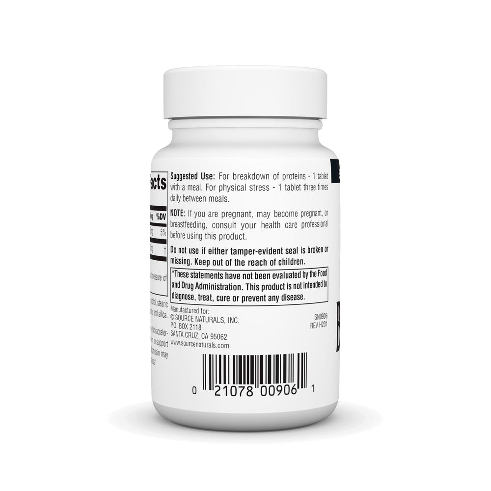 Bromelain 500mg tablets inside bottle