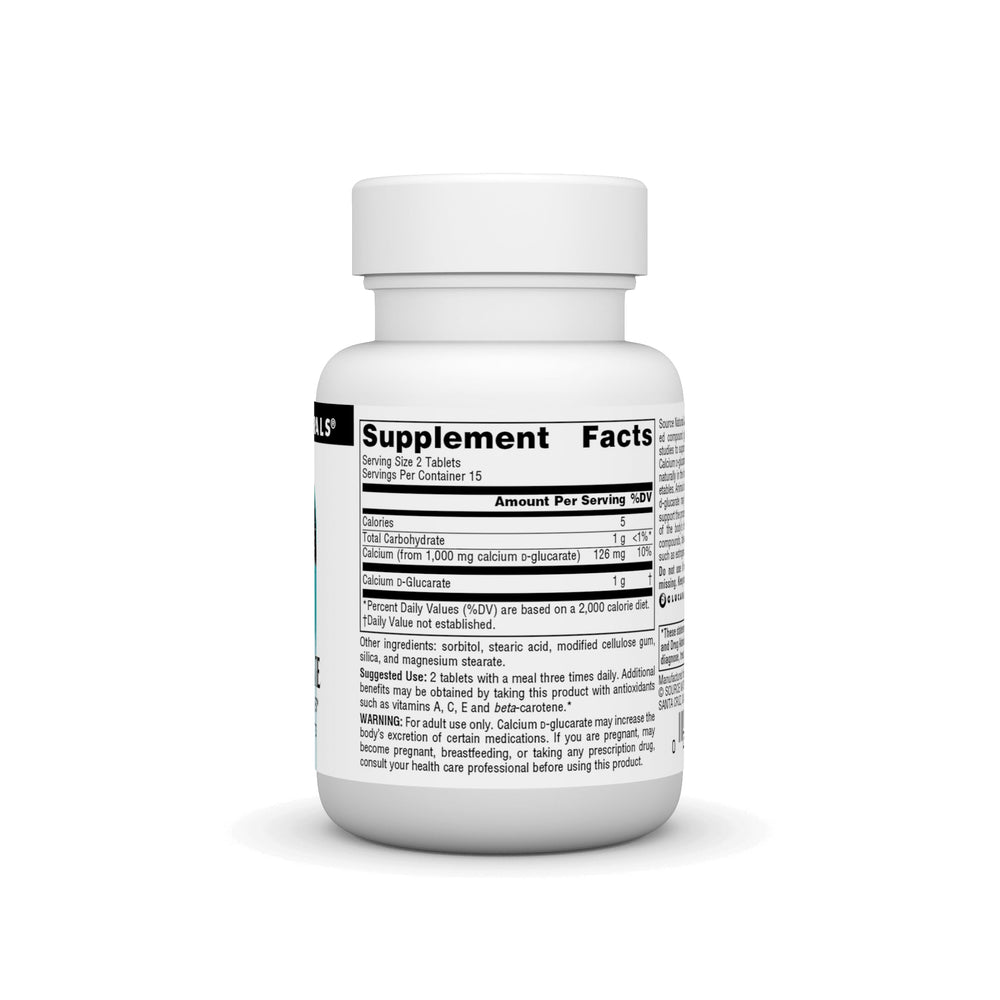 Calcium D-Glucarate 500mg label close-up