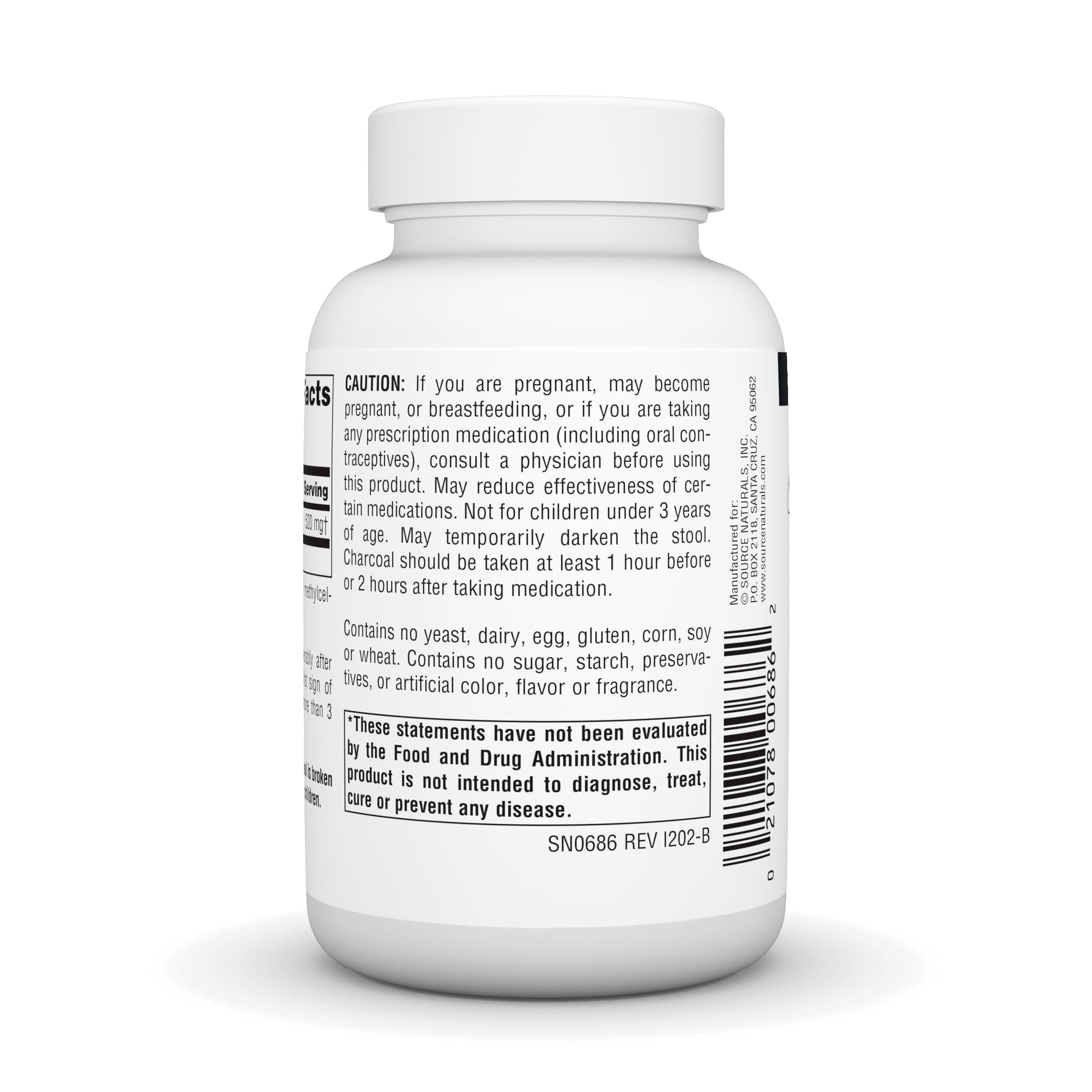 Source Naturals Charcoal Activated digestive aid packaging