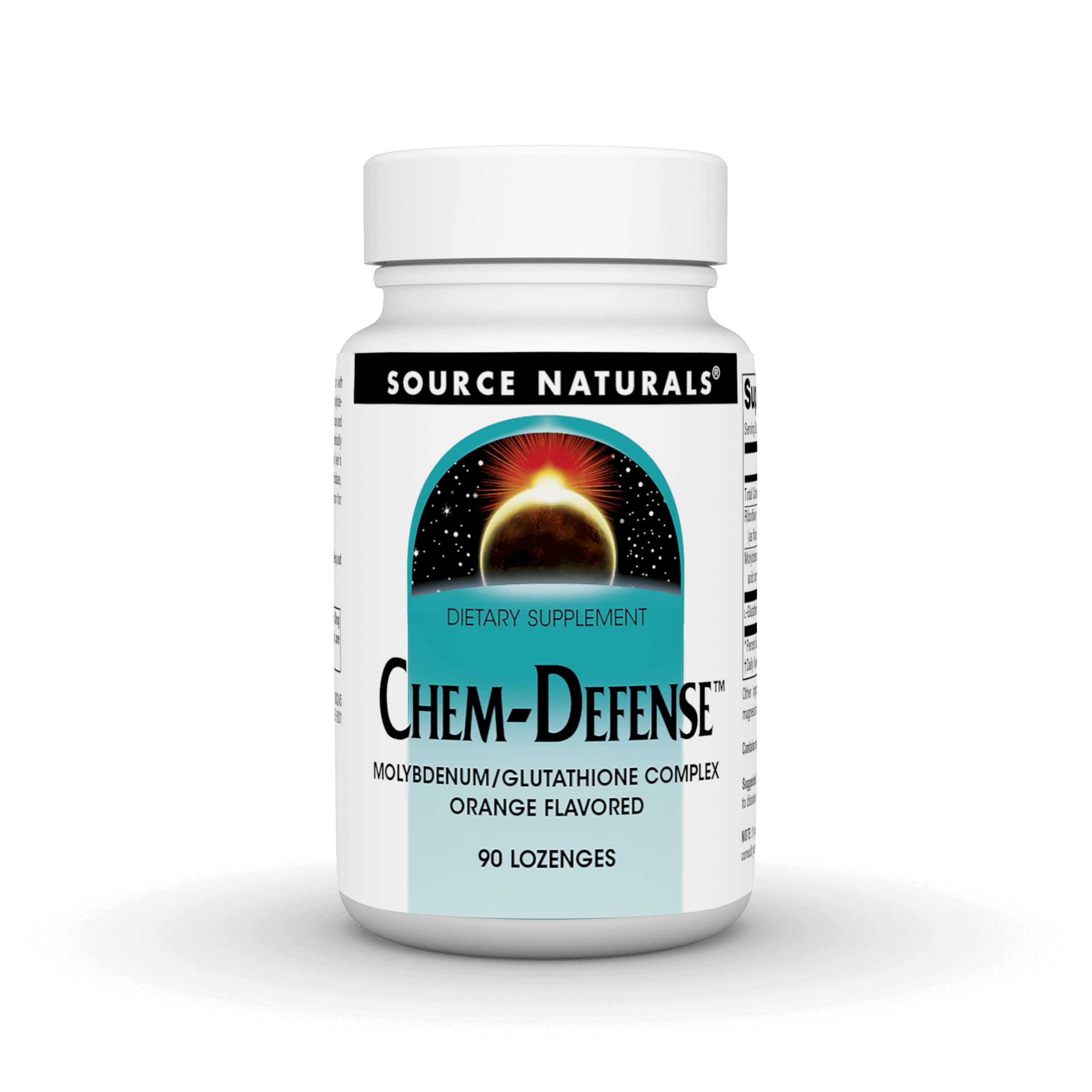 Source Naturals Chem-Defense bottle front with orange lozenges