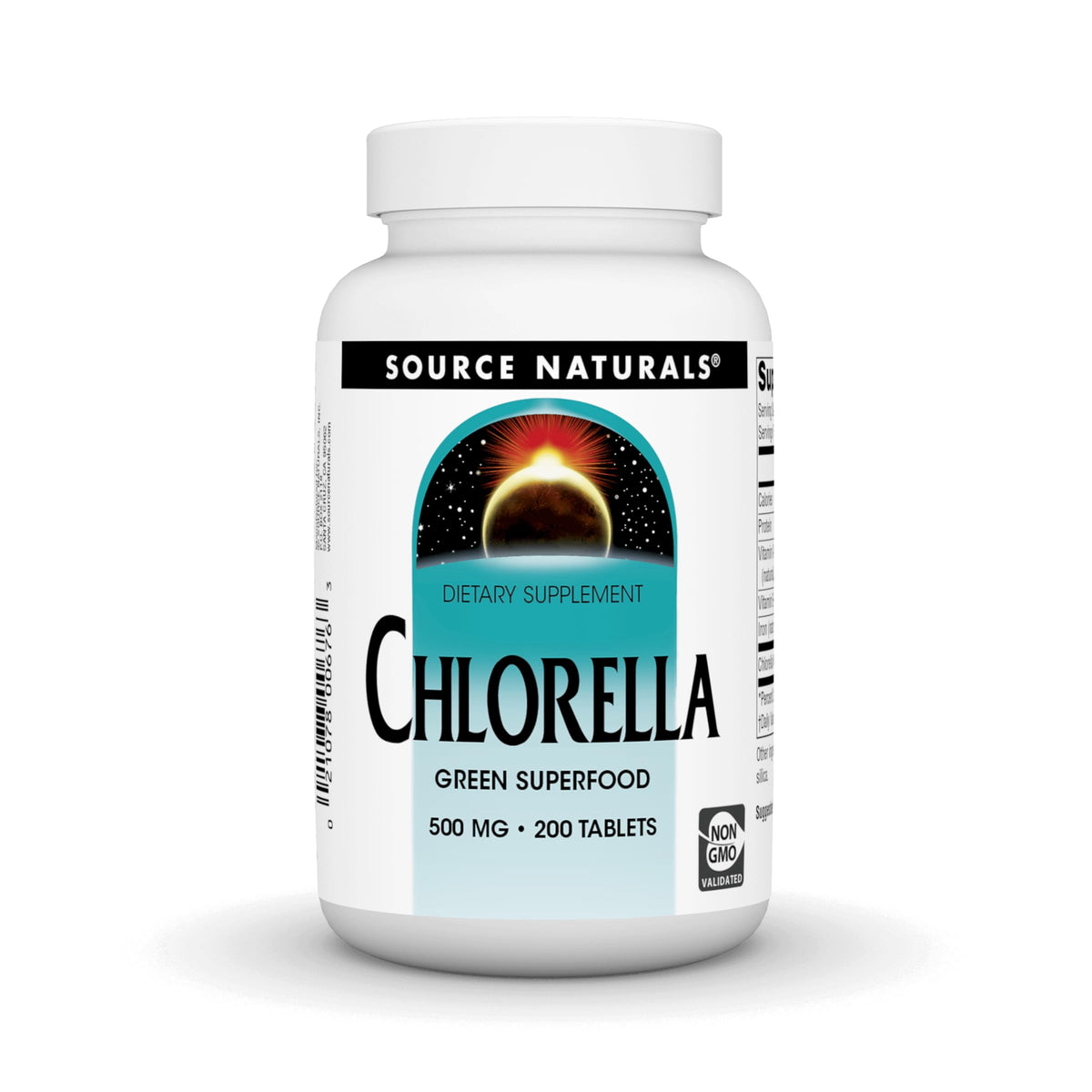 Bottle of Source Naturals Chlorella 500 mg Green Superfood - front view