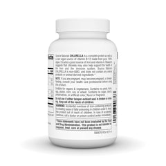 Close-up of chlorella tablets